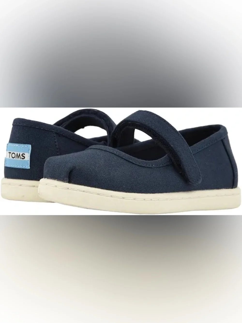 TOMS TINY CANVAS MARY JANE SHOES IN NAVY 4 TODDLERS